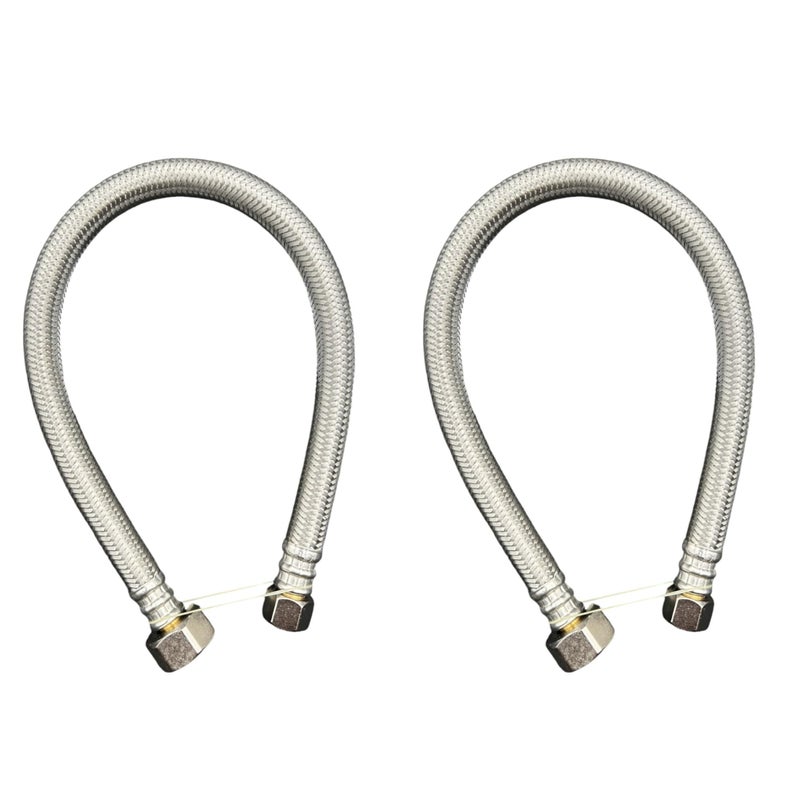 Windon Bay 38 OD x 12 FIP stainless steel faucet connector 16 inch 2pk - Image 2