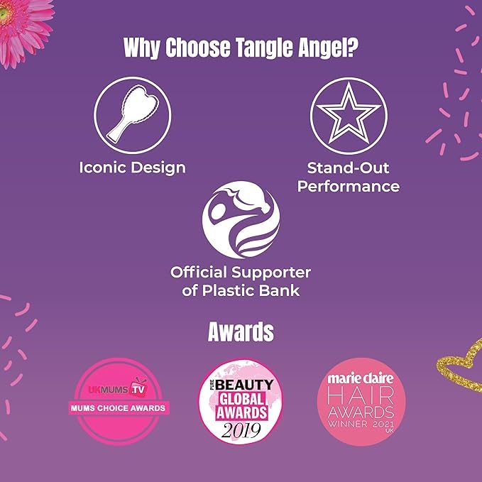 Tangle Angel Detangling Hair Brush for Women - Anti-Static Angel Wing Hair Brush for Wet&Dry Hair - Flexible Bristles Detangler Brush for Straight, Wavy&Curly Hair - Ideal Gift for Women -Black/Pink - Image 5