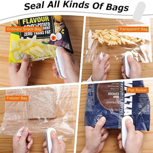 GITGRNTH Mini Bag Sealer, Portable Heat Vacuum Sealers, Plastic Bags Sealer, Chip Bag Sealer, 2 in 1 Handheld Heat Seal and Cutter Mini Food Sealer For Plastic Bags - Image 4