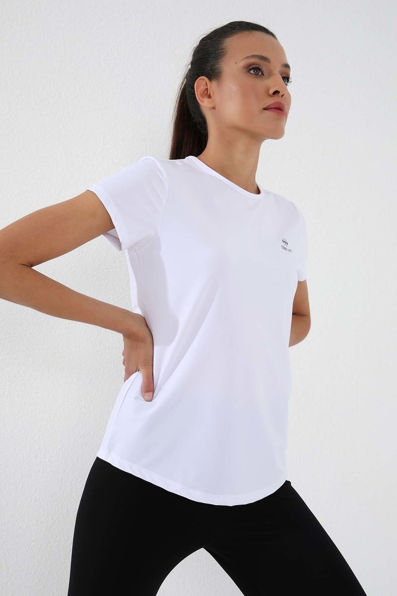 Tommy Life White Women's Basic Short Sleeve Standard Pattern O Neck T-Shirt - 97144  - Image 4