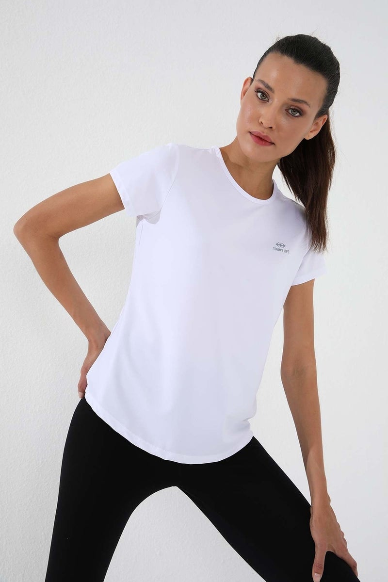 Tommy Life White Women's Basic Short Sleeve Standard Pattern O Neck T-Shirt - 97144  - Image 5