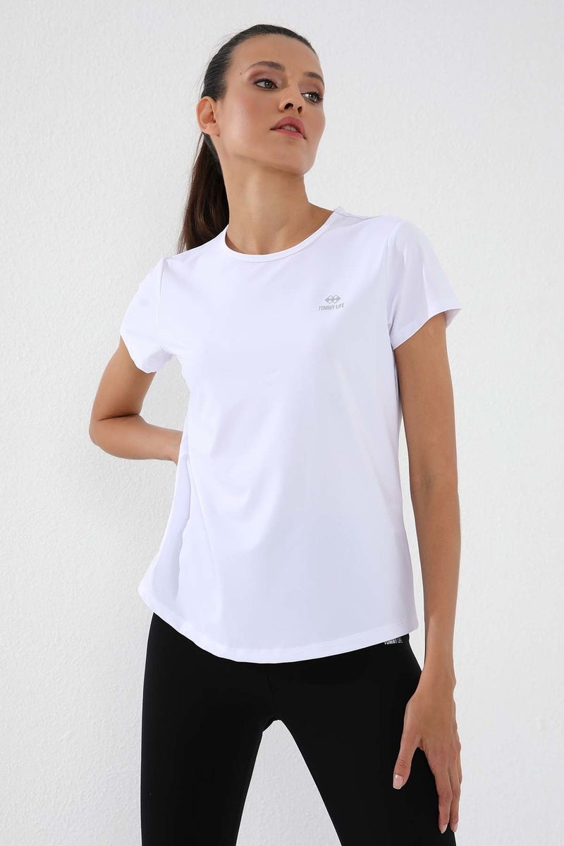 Tommy Life White Women's Basic Short Sleeve Standard Pattern O Neck T-Shirt - 97144  - Image 3