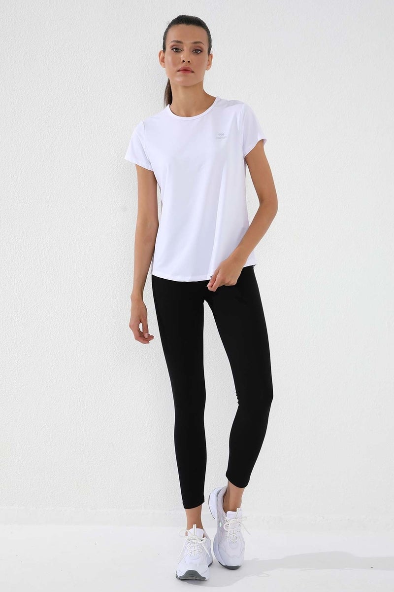 Tommy Life White Women's Basic Short Sleeve Standard Pattern O Neck T-Shirt - 97144  - Image 2