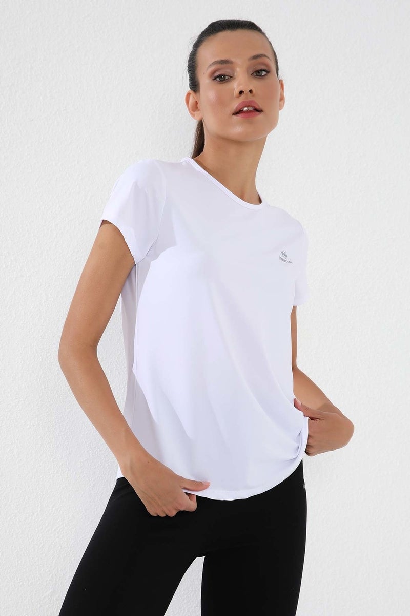 Tommy Life White Women's Basic Short Sleeve Standard Pattern O Neck T-Shirt - 97144  - Image 1