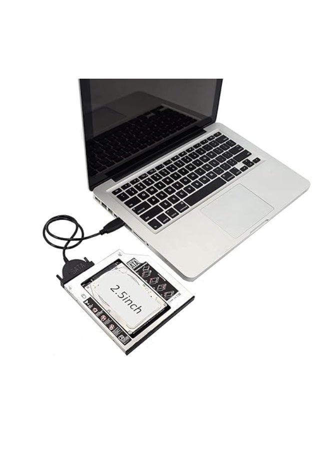 USB 2.0 to Mini SATA Adapter – 13-Pin 7+6 Slimline Drive Converter Cable for Laptop CD/DVD ROM – Easy Plug & Play - Image 3