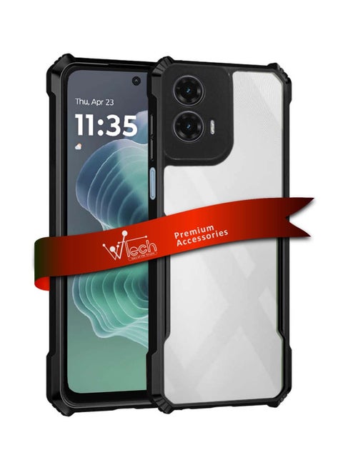 Motorola Moto G35 5G 2024 Hybrid TPU Silicone with Raised Armour Bumpers Slim Case Cover - Black