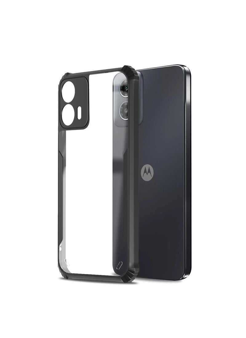 Motorola Moto G35 5G 2024 Hybrid TPU Silicone with Raised Armour Bumpers Slim Case Cover - Black