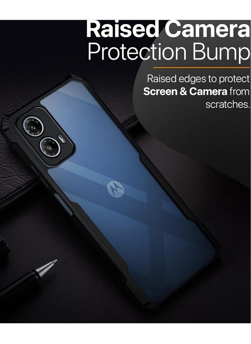 Motorola Moto G35 5G 2024 Hybrid TPU Silicone with Raised Armour Bumpers Slim Case Cover - Black
