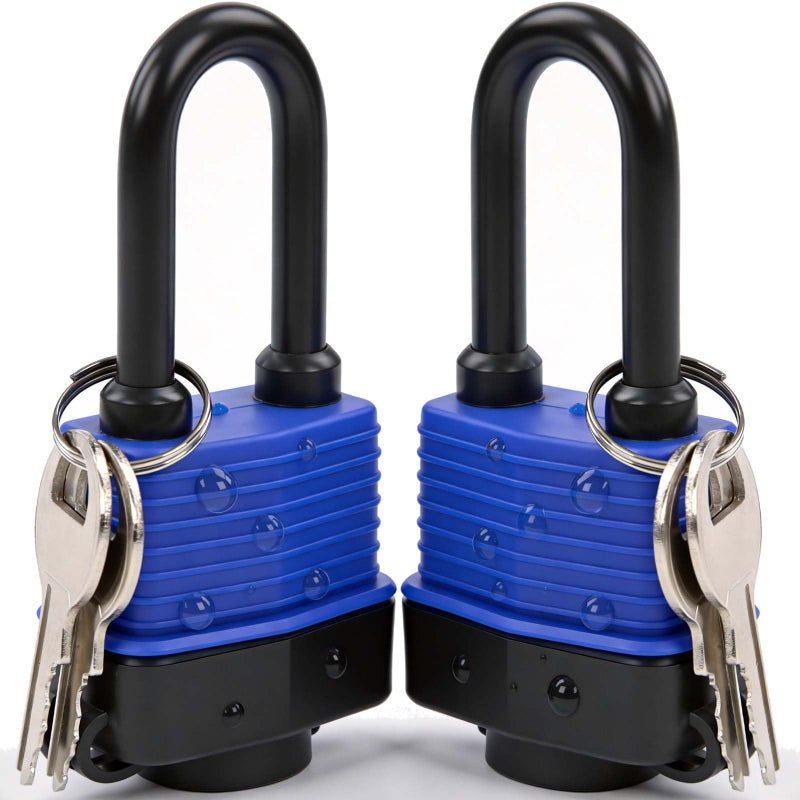 SEPOXÂ® Heavy-Duty 44mm 1.75" Out-Door Padlock Keyed-Alike, Water-Resistant Cover, Steel Lock with Same-Key, Extra-Long-Shackle Anti-Rust, Brass Cylinder for Boat, Fishing, Marine, Fence - Image 1