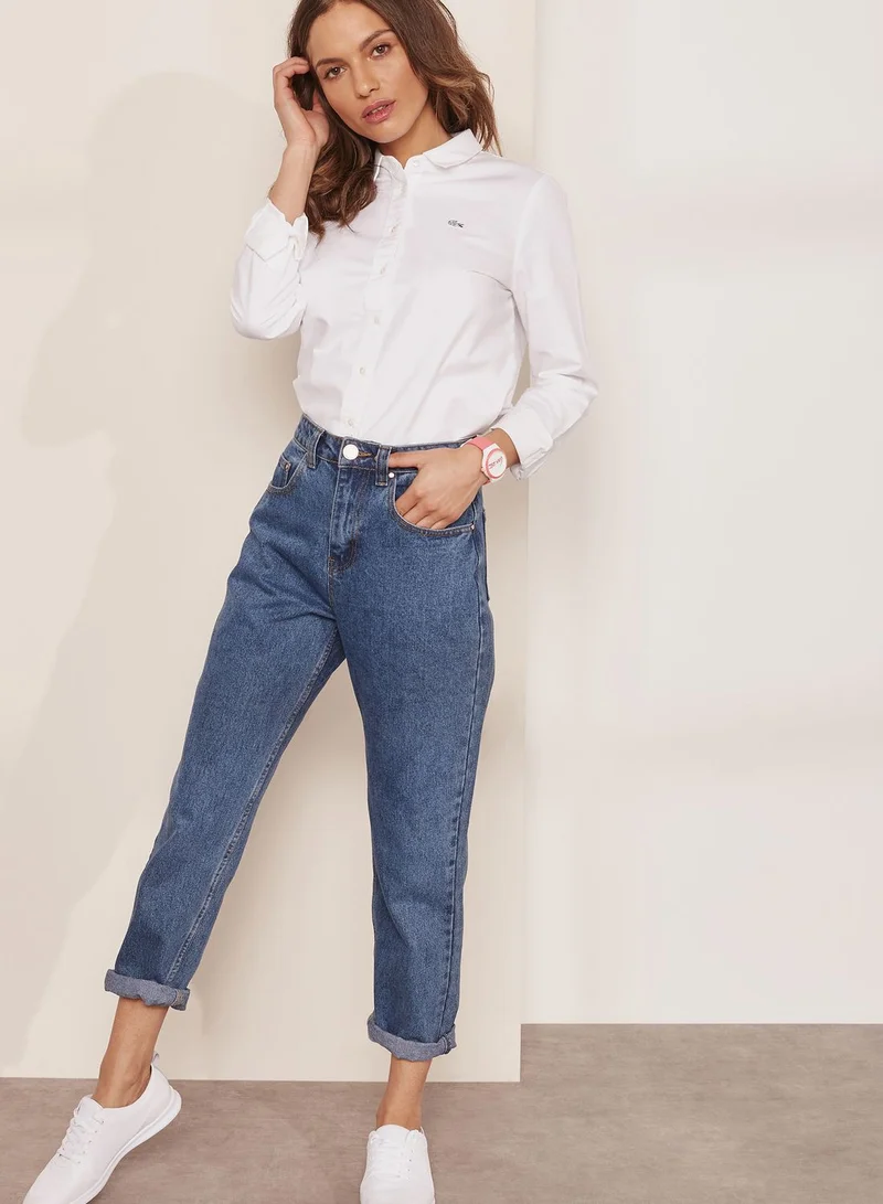 LACOSTE Logo Embroidered Shirt