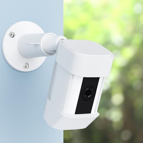 Saysurey 360° Adjustable Security Wall Mount Compatible with Ring Spotlight Cam Plus Pro Security Camera Mounting Bracket White Metal Camera Holder Indoor Outdoor Camera System (2 Pack) - Image 3