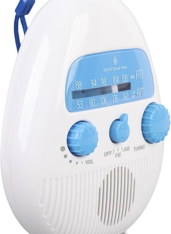 Matybobe Splashproof Shower Radio AM FM Portable Speaker Hanging Bathroom Blue - Image 3