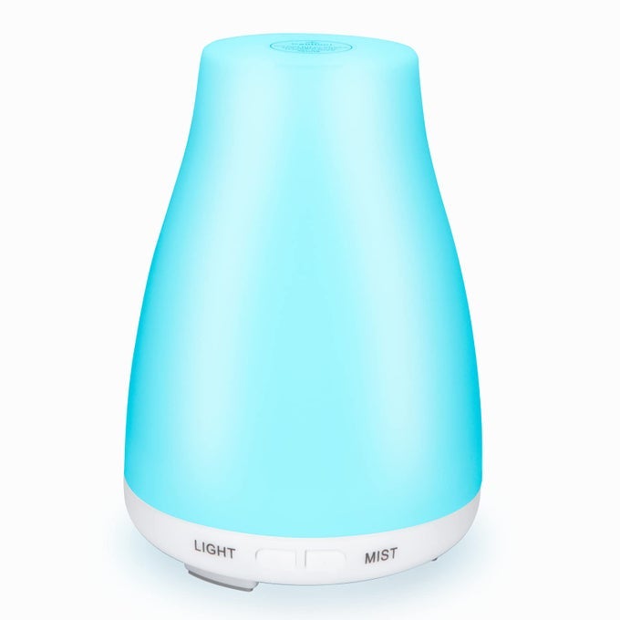 100ML ESSENTIAL OIL DIFFUSER, ULTRASONIC COOL MIST AROMATHERAPY SCENTED OIL DIFFUSERS HUMIDIFIER, WATERLESS AUTO-OFF AND 7 LED LIGHT COLORS FOR BEDROOM, YOGA, SPA, BABY