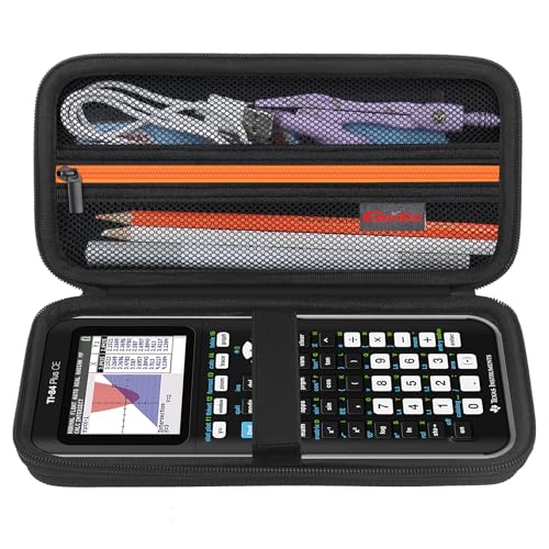 Elonbo Carrying Case for Texas Instruments TI-84 Plus CE/TI-84 Plus/TI-83 Plus/TI-83 Plus CE Color Graphing Calculator, Extra Mesh Pocket Fits Charging Cable Charger Manual, Black - Image 1