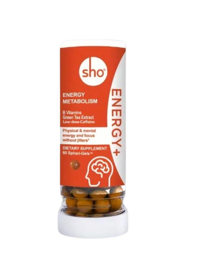 SHO Energy+ Vegan Energy & Focus Supplements 60 Pills-Matcha Extract, Methylated B Complex Vitamin B Complex, and Caffeine Natural Energy Booster for Men & Women Without Crash & Jitters, Refill Bottle - Image 1