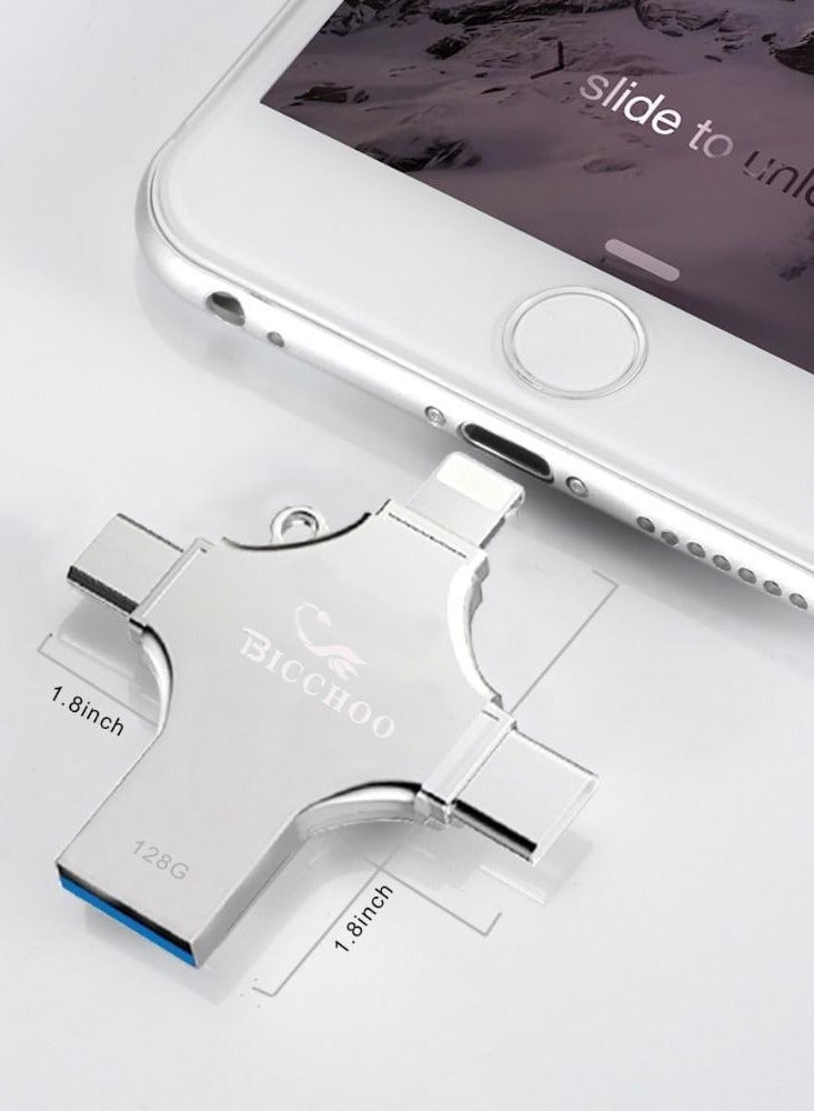 BICCHOO 4 in 1 USB Flash Drive 512GB Silver - Image 5