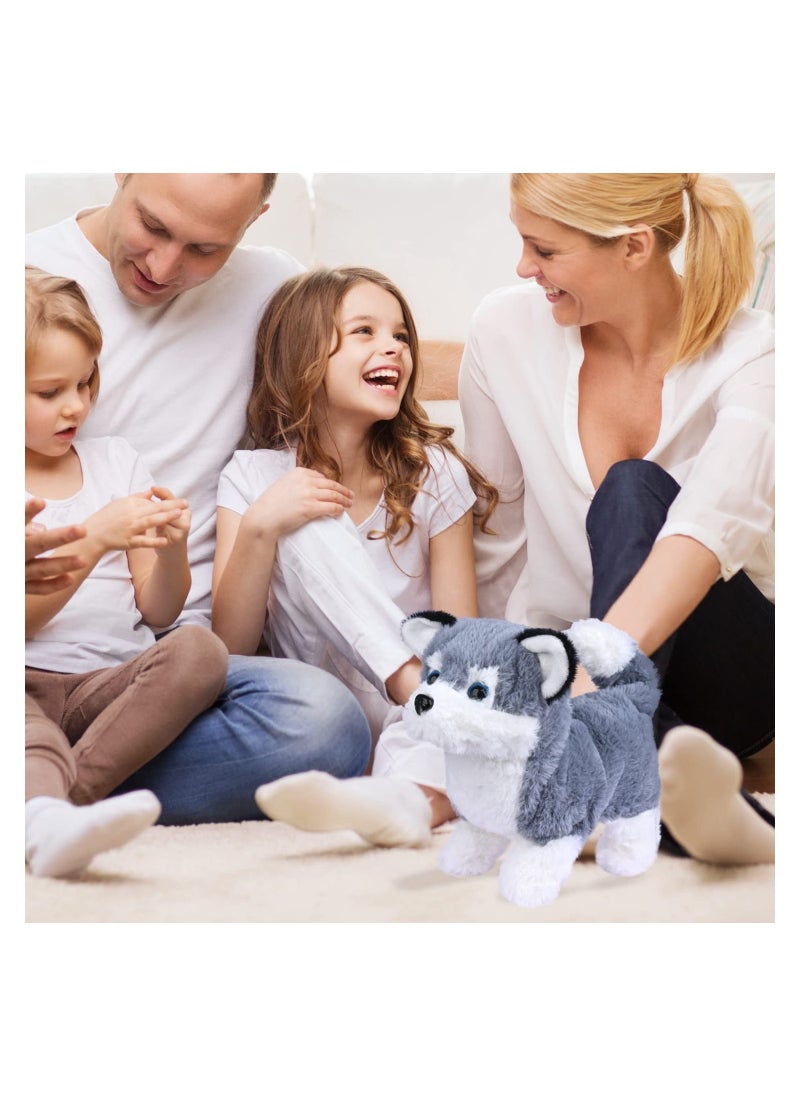 KASTWAVE Plush Interactive Toy Electronic Pet Plush Golden Retriever Toy Puppy Electronic Interactive Pet Dog Can Walking Barking Tail Wagging Stretching Companion Animal for Kids (Alaska Dog)  - Image 4