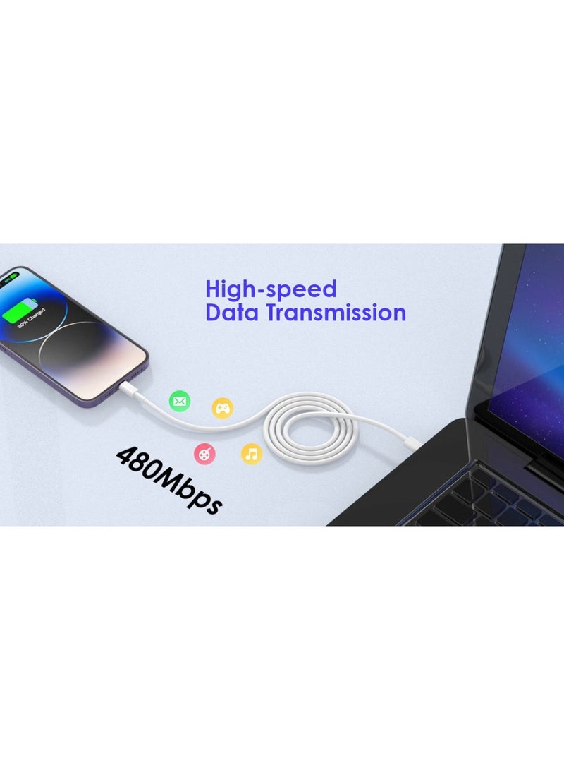 كابل USB-C إلى USB-C شحن سريع 60 واط بطول 1 متر، كابل تايب سي مضفر للشحن فائق السرعة، متوافق مع ايفون 15 و16 و17 وسامسونج وايباد وشاومي وماك بوك - Image 2