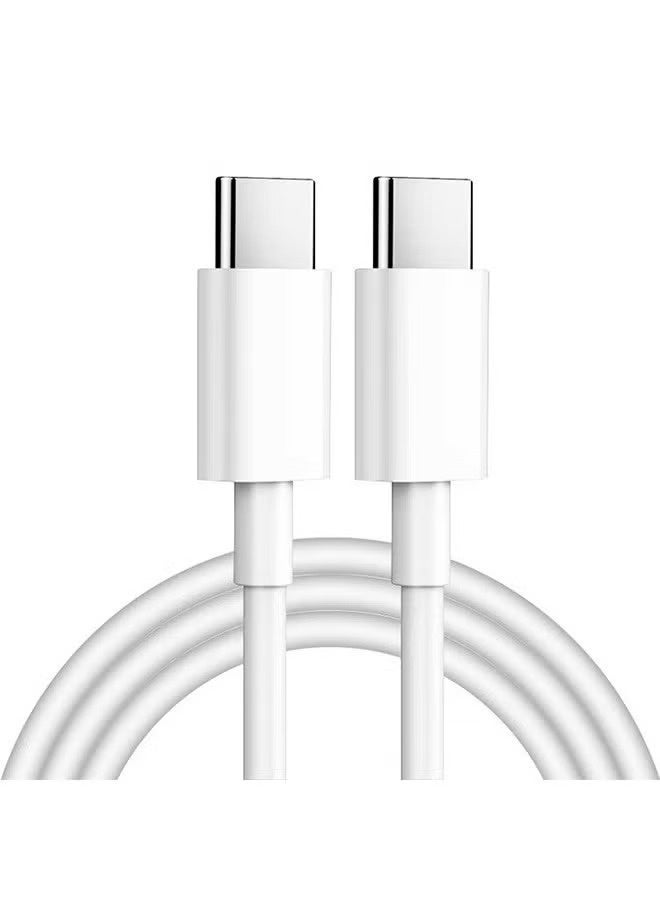 كابل USB-C إلى USB-C شحن سريع 60 واط بطول 1 متر، كابل تايب سي مضفر للشحن فائق السرعة، متوافق مع ايفون 15 و16 و17 وسامسونج وايباد وشاومي وماك بوك - Image 1