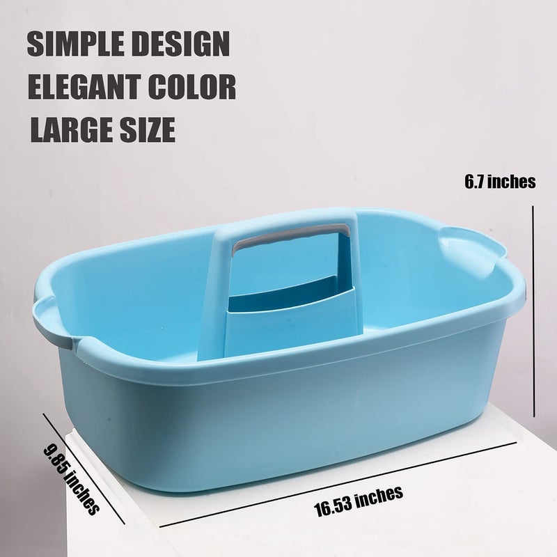 ALINK Large Plastic Shower Caddy Tote, Portable Storage Caddy Basket Organizer with Handle for Dorm, Bathroom, Tool, Garden, Kitchen, Cleaning Supplies – Blue - Image 2