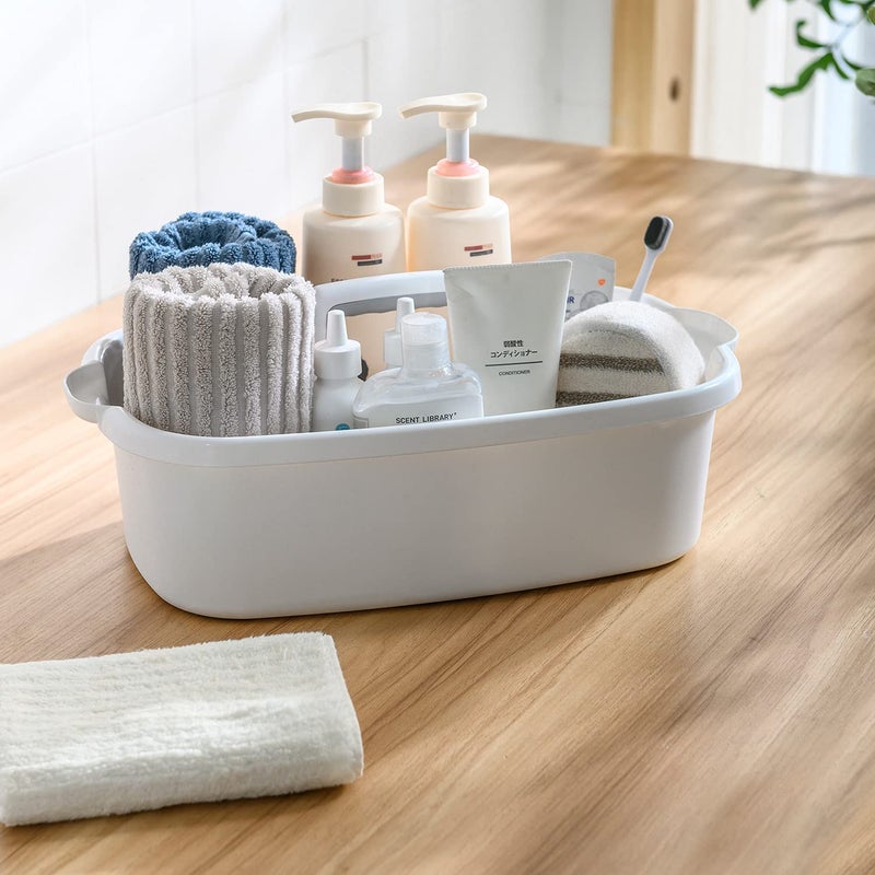 ALINK Large Plastic Shower Caddy Tote, Portable Storage Caddy Basket Organizer with Handle for Dorm, Bathroom, Tool, Garden, Kitchen, Cleaning Supplies – Blue - Image 5