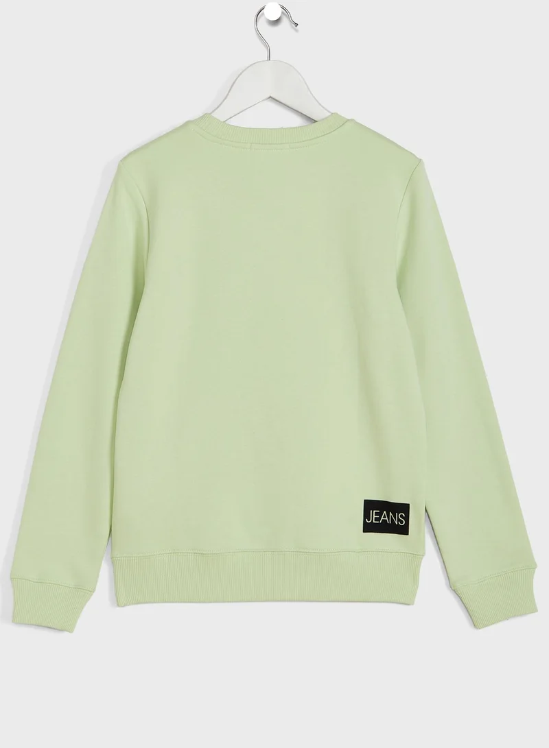 كالفن كلاين جينز سويت شيرت للأطفال بشعار الماركة