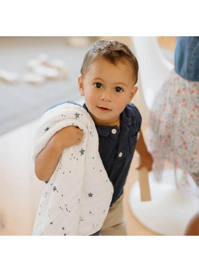 Little Unicorn Newborn Receiving Quilt | Ultra- Soft, Multi-Layered Muslin Fabric | Gift for Newborns & on-The-go (Shooting Stars) - Image 5