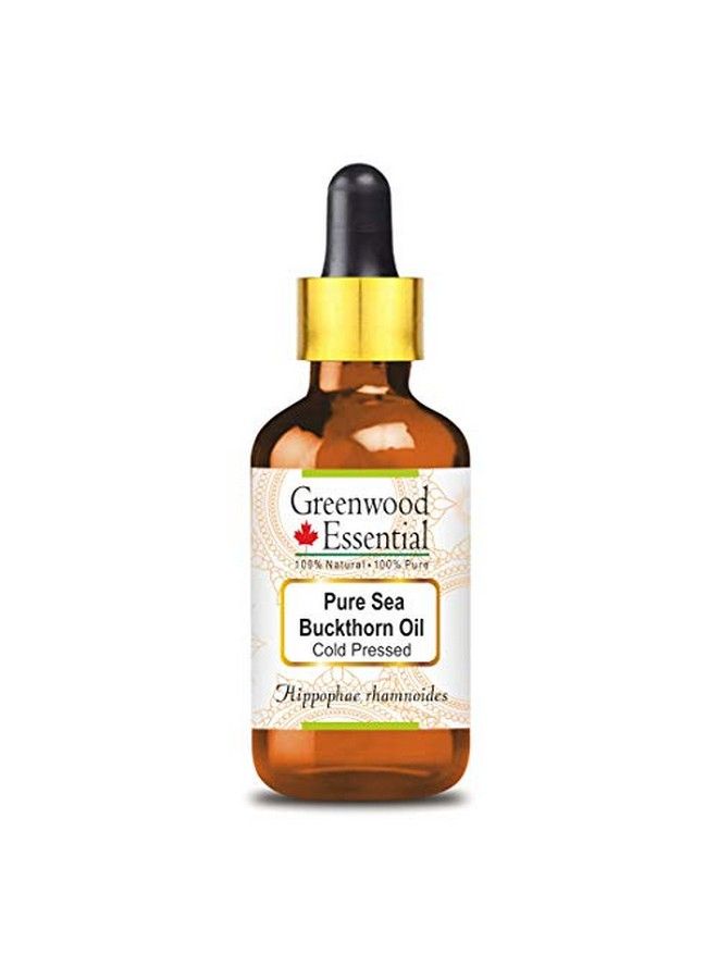 Greenwood Essential زيت البحر النبق النقي (هيبوفاي رهمنويدس) مع قطارة زجاجية 100% l درجة علاجية للشعر والعناية 15 مل (0.50 أونصة) - Image 1