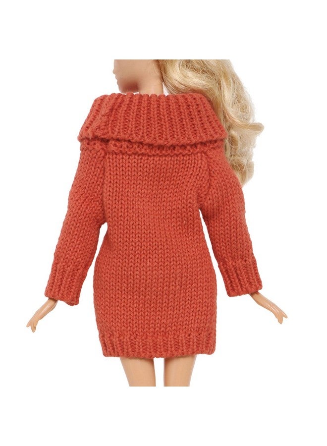 BJDBUS Winter Turtleneck Sweater Clothes for 11.5 inch Girl Doll Accessories (Red Orange) - Image 4