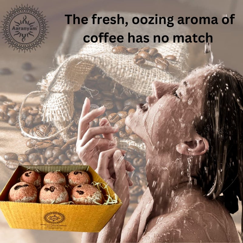 Aaranyam Refreshing CoffeeBath BombFizzy Aromatic Bath Bomb with coffee beans 75g Each Pack of 6 - Image 2