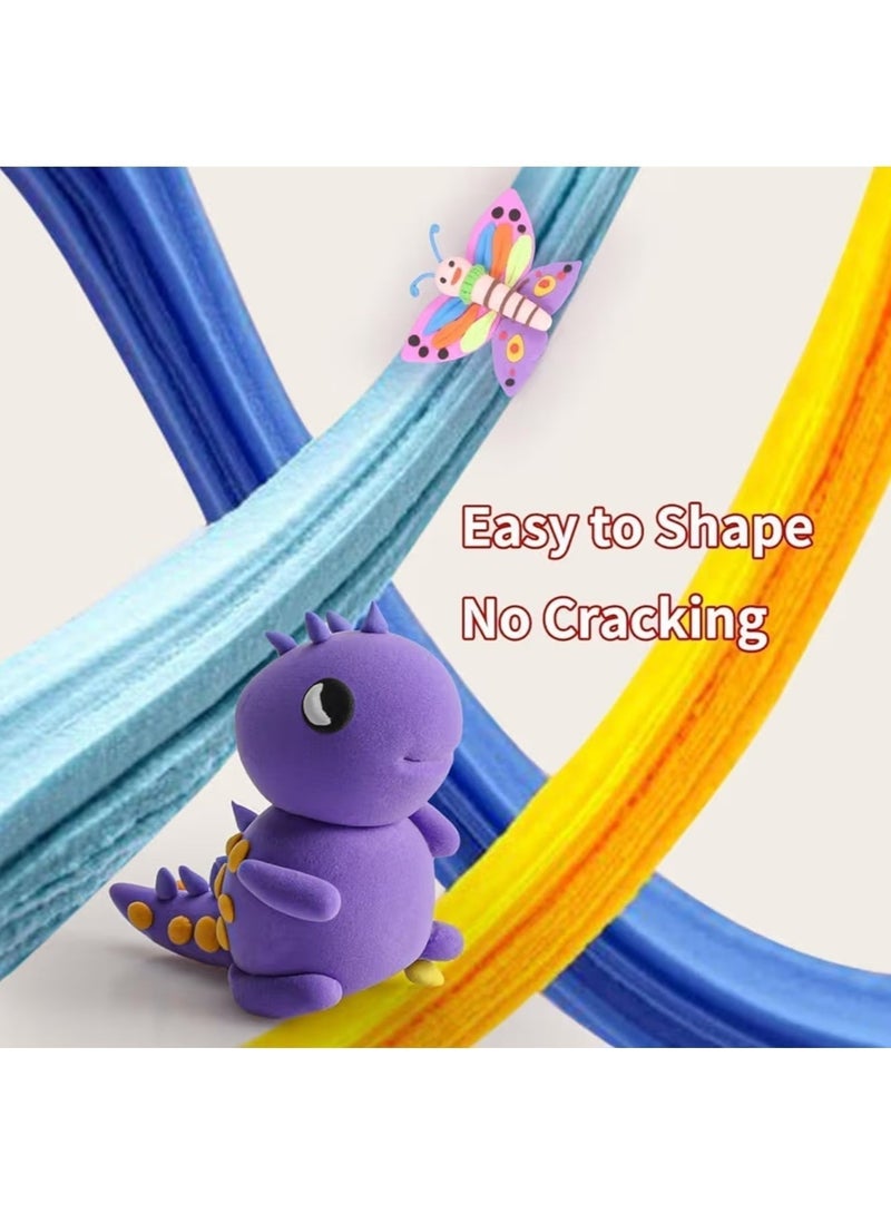 48 Color Non-Toxic Air Dry Clay Set for Kids, Soft Lightweight Modeling Clay - Image 4