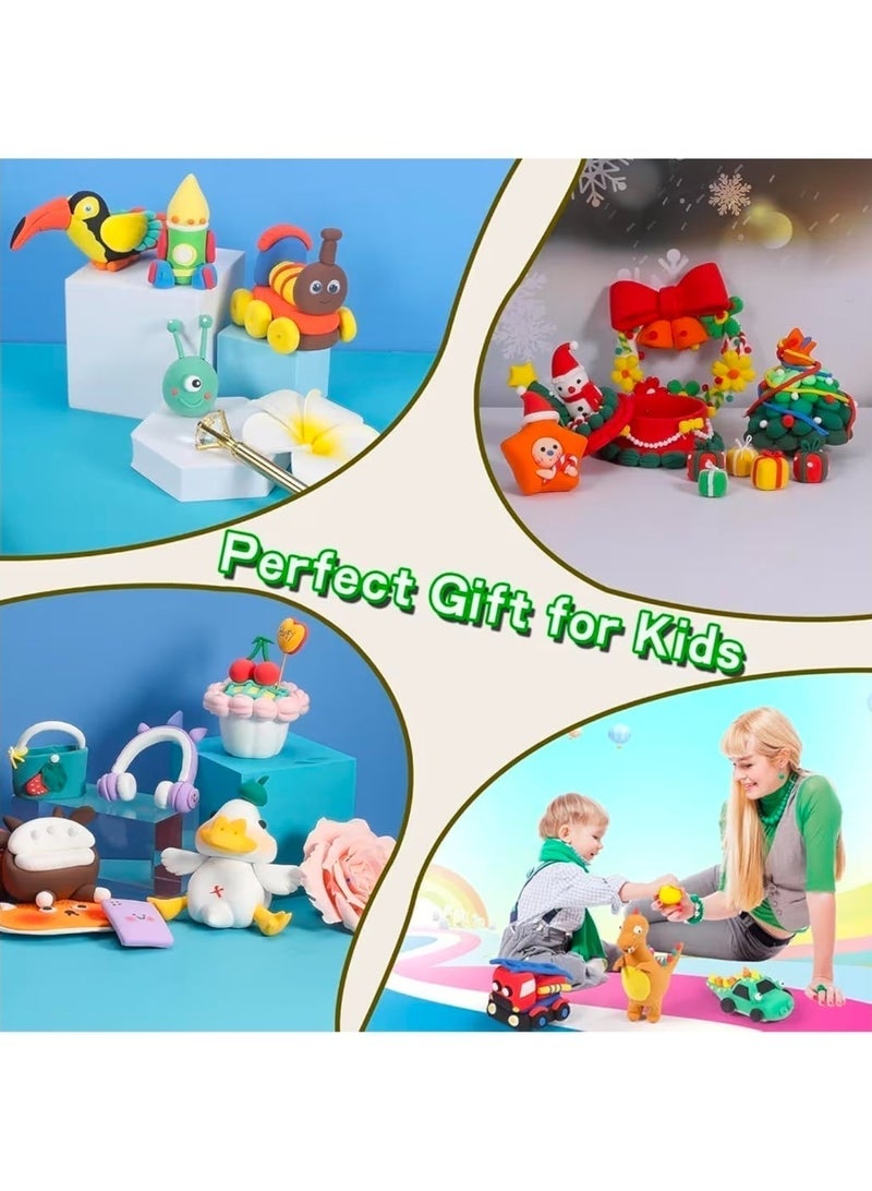 48 Color Non-Toxic Air Dry Clay Set for Kids, Soft Lightweight Modeling Clay - Image 3