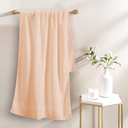 Spread Spain Cotton Towels for Bath | Towels for Bath Large Size | Ring Spun Bath Towel - Soft & Absorbent | 600 GSM | 1 Piece Bath Towel for Men/Women | 70 cms x 140 cms - Peach - Image 3