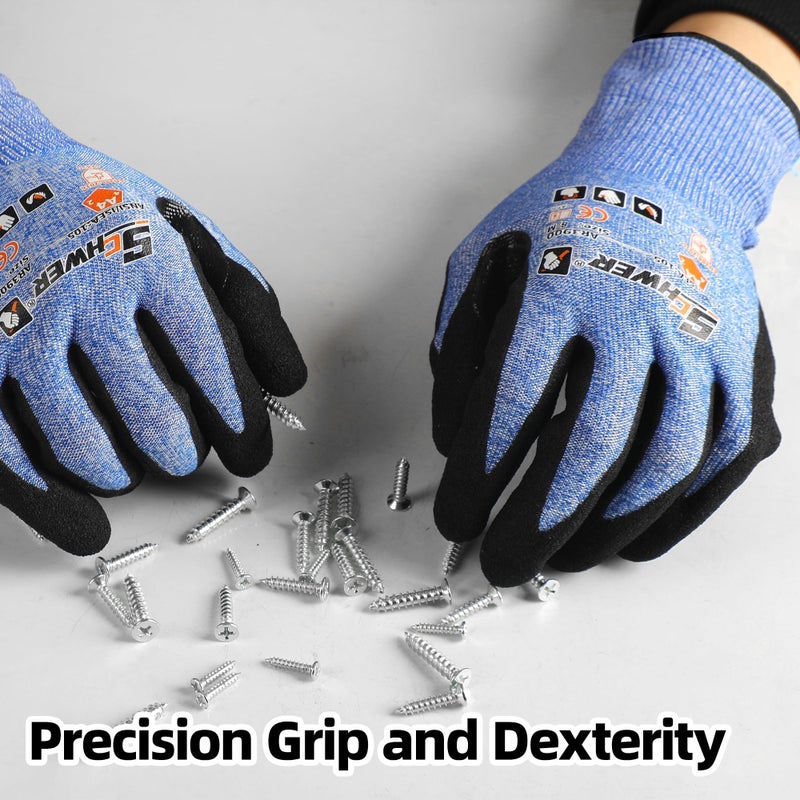 Schwer A4 AIR-SKIN Cut Resistant Work Gloves with Extreme Lightweight & Thin, Grip Glove for Fishing, Refined Work, Gardening Gloves for Yard, Touchscreen, 3D-Comfort Fit, Men Women Gifts, AR3900,M - Image 4