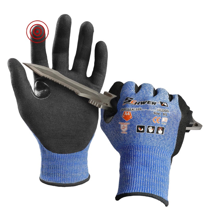 Schwer A4 AIR-SKIN Cut Resistant Work Gloves with Extreme Lightweight & Thin, Grip Glove for Fishing, Refined Work, Gardening Gloves for Yard, Touchscreen, 3D-Comfort Fit, Men Women Gifts, AR3900,M - Image 1