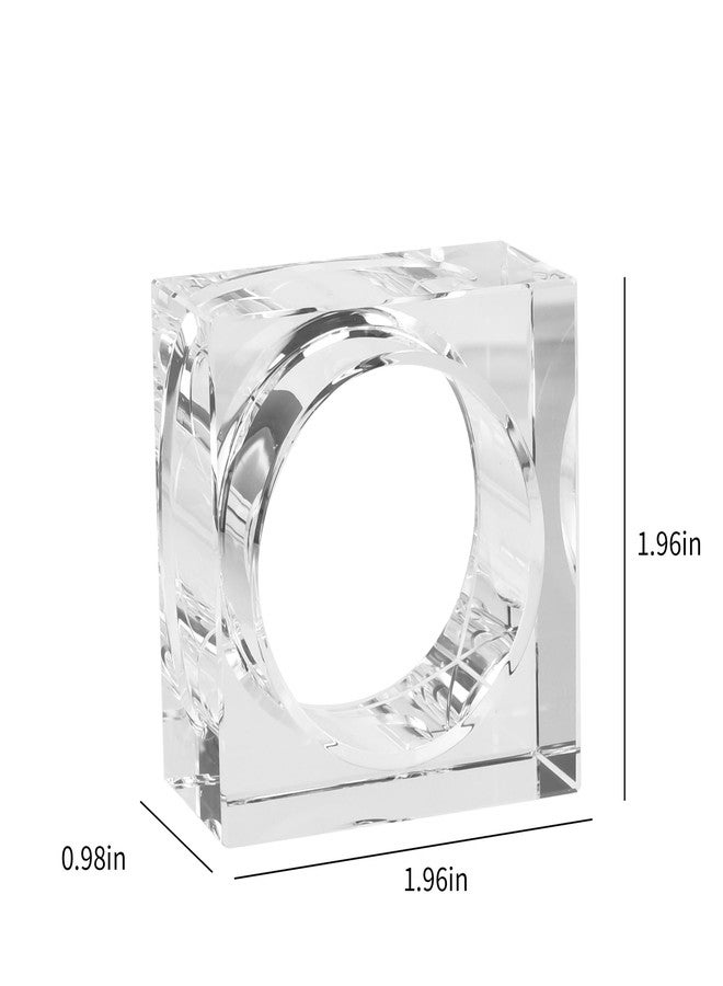 kitCom Mini Napkin Rings Set of 8 Square-Shaped, Crystal Napkin Ring for Thanksgiving, Christmas, Family Gathering, Wedding Reception, Clear with Gift Box - Image 2
