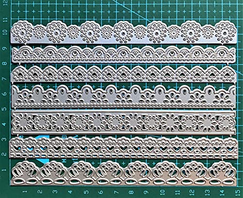 ZbFwmx Metal Cutting Dies 7 Vintage Lace Borders Edge Embossing Stencil Die Cuts for Card Making DIY Scrapbook Album Decoration (7 Lace Edge) - Image 1