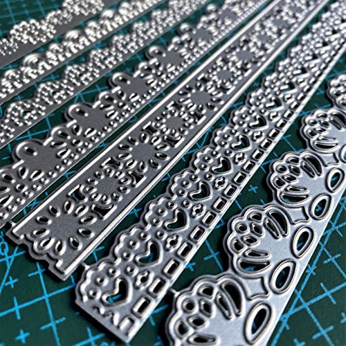ZbFwmx Metal Cutting Dies 7 Vintage Lace Borders Edge Embossing Stencil Die Cuts for Card Making DIY Scrapbook Album Decoration (7 Lace Edge) - Image 2