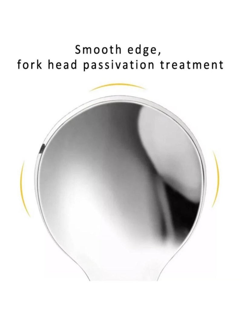 Brain Giggles Brain Giggles Short Handle Stainless Steel Baby Training Fork & Spoon Set - Bear  - Image 2