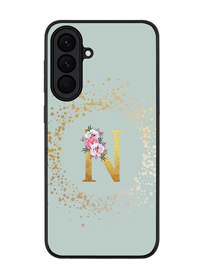 Stylizedd For Samsung Galaxy A57 Case,Slim fit Camera Protection, Shockproof Thin Phone cover  - Custom Monogram Floral - N  (Light Grey ) - Image 1