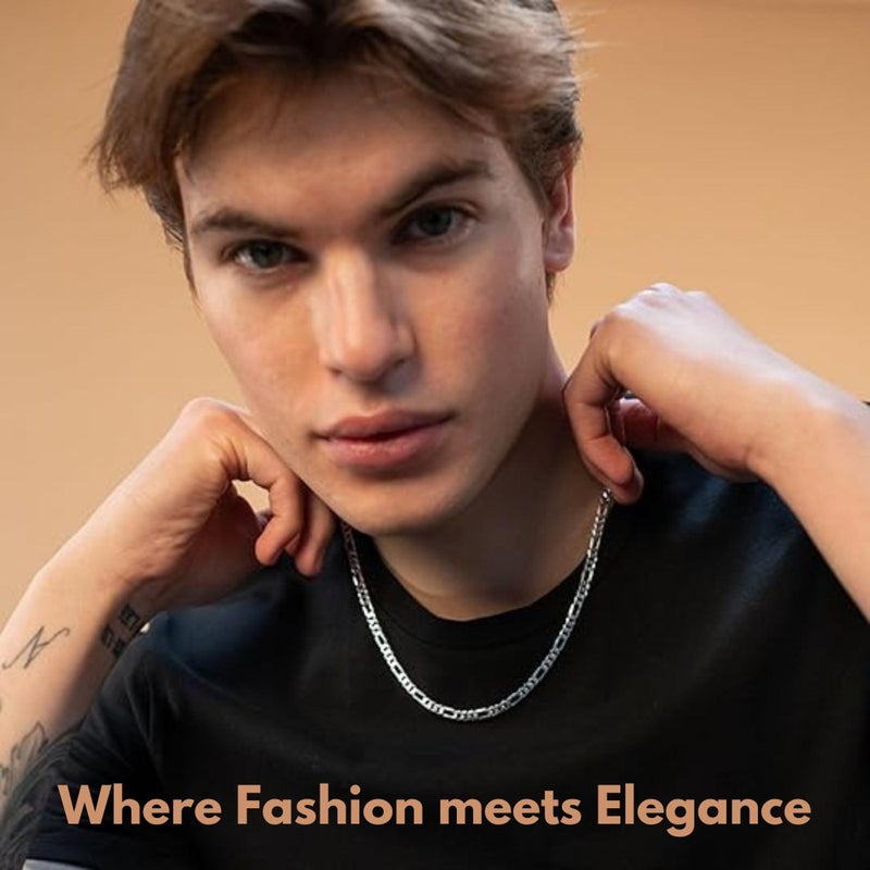 QUADRI - Certified Made in Italy 925 Sterling Silver 5mm Figaro Link Chain Necklace 20 Inchs - Image 2