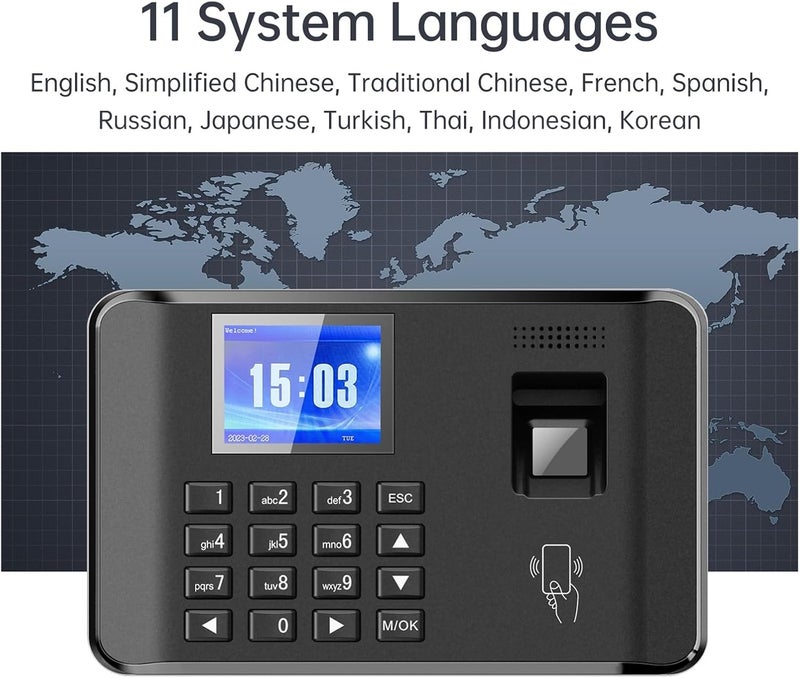 All governorates deliver Clocking in Machine, Intelligent Biometric Fingerprint Password Attendance Machine Time Clock Employee Checking-in Recorder 2.4 inch LCD Screen Field tested quality Global simple assemble options Varied size selections Remote area delivery Stable base Workday cycle fulfillment All space matching look Organized shipment arrange All usage compatible Leakproof sealed Global trendy simple build Upgraded simple practical design Easy transit optimized build Fast warehouse picking Easy handling optimized design Multi-use well optimized build Global standard processed material Precision made Global flexible assemble picks Long term use design Flexible use switching Wear resistant upgraded material Long lifespan Multi-hub shipment dispatch - Image 3