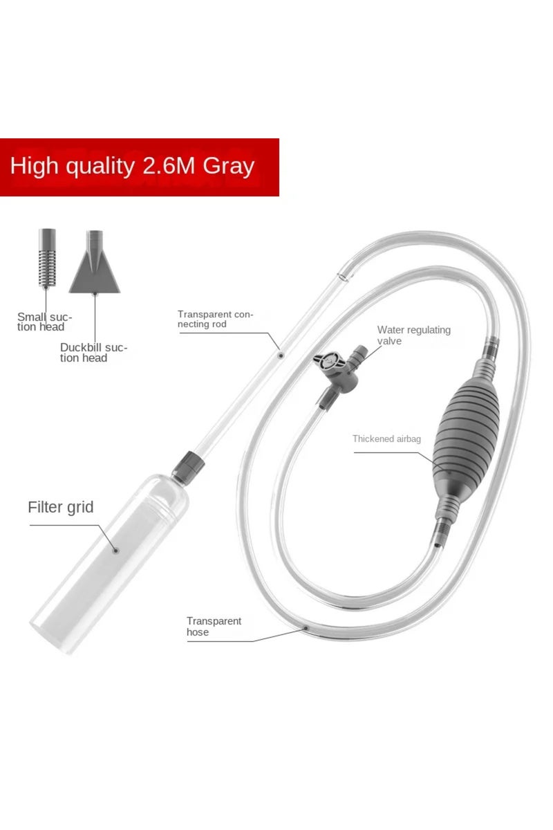 erorex 2.6M New Fish Tank Water Changer, Sand Washer, Water Pump, Fish Tank Water Absorber, Siphon Pipe, Ma