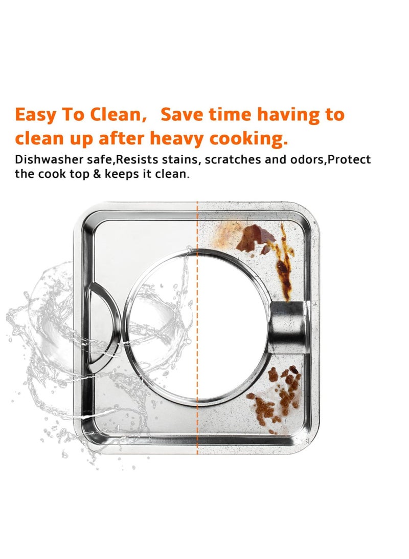 Excefore Gas Range Drip Pan, 4Pcs SGP-400 Replacement Gasburner Bib Liner Covers, 7.65 x7.65'' WP786333 786333 AP6011553 PS11744751 (Chrome Square) - Image 3