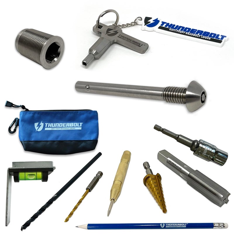 THUNDERBOLT Lock Pin AntiTheft Security Lock for Protecting Box Truck Overhead Roll Up Doors with Installation Kit - Image 2