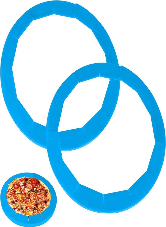 WYMECT 2 Pack Adjustable Pie Crust Shield Silicone Protectors - Bake Crust Protector Cover - Fit 8-11.4 Inch Pies (Blue) - Image 1