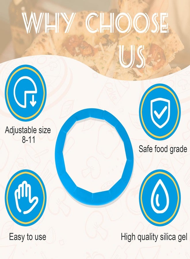 WYMECT 2 Pack Adjustable Pie Crust Shield Silicone Protectors - Bake Crust Protector Cover - Fit 8-11.4 Inch Pies (Blue) - Image 2