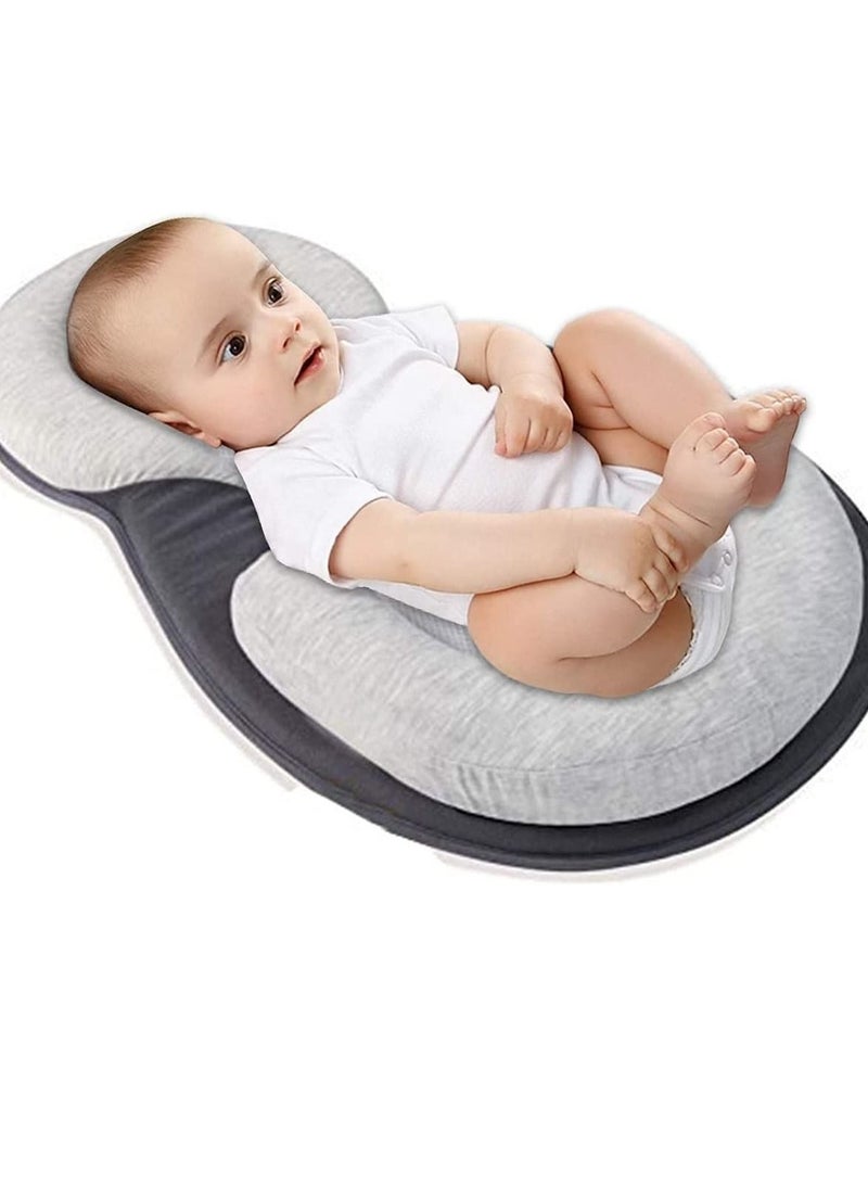 AS SEEN ON TV Ultra Soft Baby Head Shape Pillow Defensive Neck Support Kids On Bed Black/White - Image 1