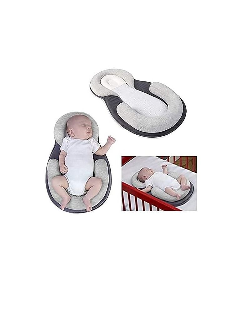 AS SEEN ON TV Ultra Soft Baby Head Shape Pillow Defensive Neck Support Kids On Bed Black/White - Image 3