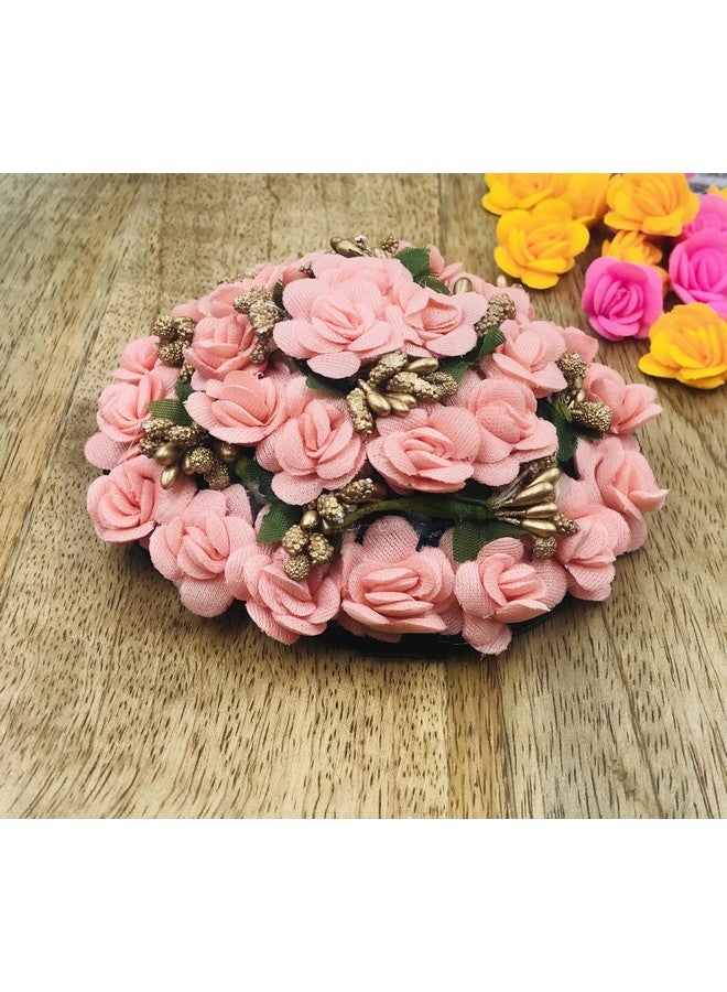 Arooman™ Full Juda Bun Hair Flower Gajra for Wedding and Parties Use for Women in Peah Color Pack_1 - Image 2